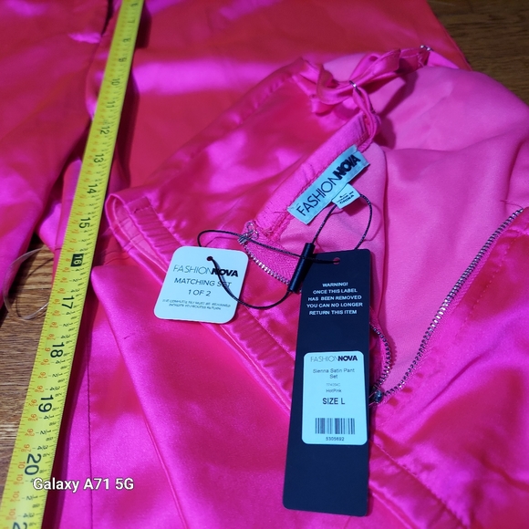 NWT Fashion Nova 2 piece Sienna Satin High Waist Wide leg Pant Bow Top Set 11/13 - Picture 6 of 15